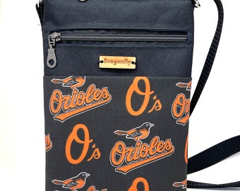 MLB Baltimore Orioles Adjustable Crossbody Bag | Over the Shoulder Bag| Zipper Sling Bag |Travel Bag | Hip Bag | Messenger Bag | Walking Bag