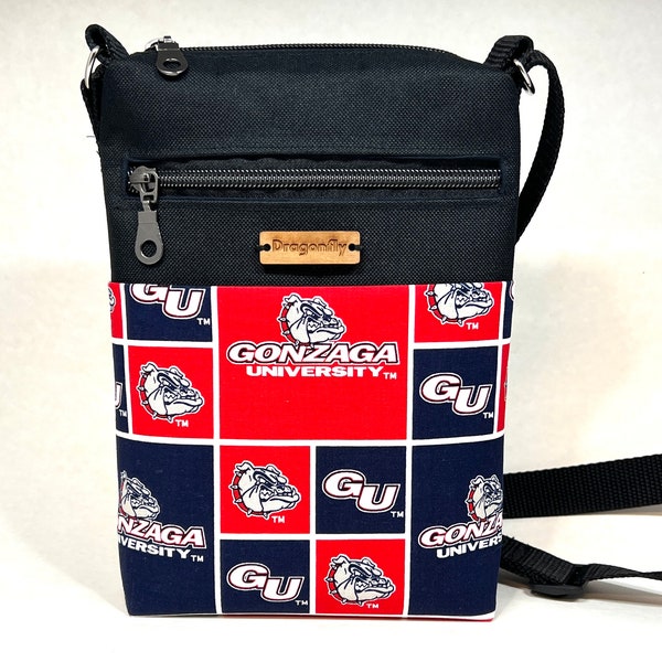 NCAA Gonzaga Bulldogs Adjustable Crossbody Bag |Over the Shoulder Bag| Zipper Sling Bag |Travel Bag |Hip Bag |Messenger Bag |Walking Bag