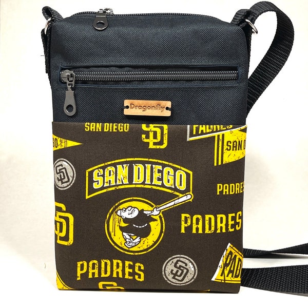 MLB San Diego Padres Adjustable Crossbody Bag | Over the Shoulder Bag| Zipper Sling Bag |Travel Bag | Hip Bag | Messenger Bag | Walking Bag