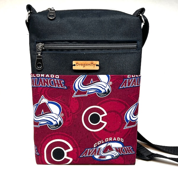NHL Colorado Avalanche Adjustable Crossbody Bag |Over the Shoulder Bag| Zipper Sling Bag |Travel Bag |Hip Bag |Messenger Bag |Walking Bag