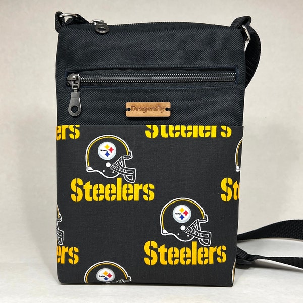 NFL Pittsburgh Steelers Adjustable Crossbody Bag |Over the Shoulder Bag| Zipper Sling Bag |Travel Bag |Hip Bag |Messenger Bag | Walking Bag