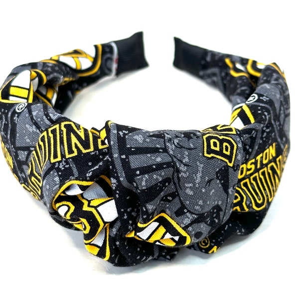 NHL Boston Bruins Wide Headband | Women Hair Accessories | Unique Headband | Top Knot | Gifts for Women | Hair Band | Gift For Her