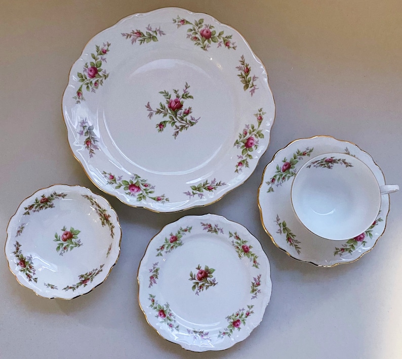 Johann Haviland Moss Rose Pattern 5piece Place Setting Etsy