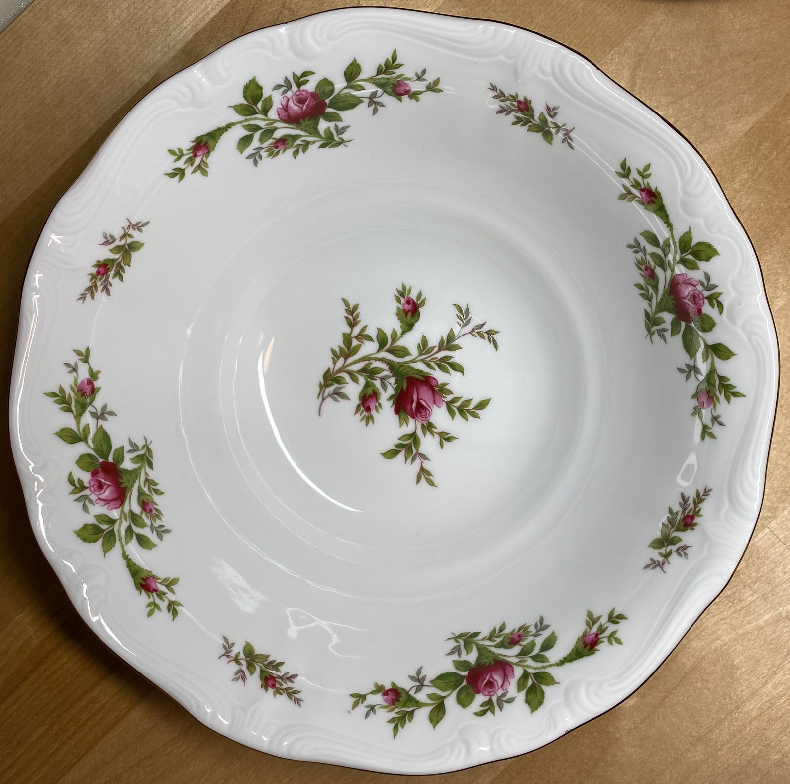 Johann Haviland Moss Rose Pattern Serving Bowl Traditions Etsy