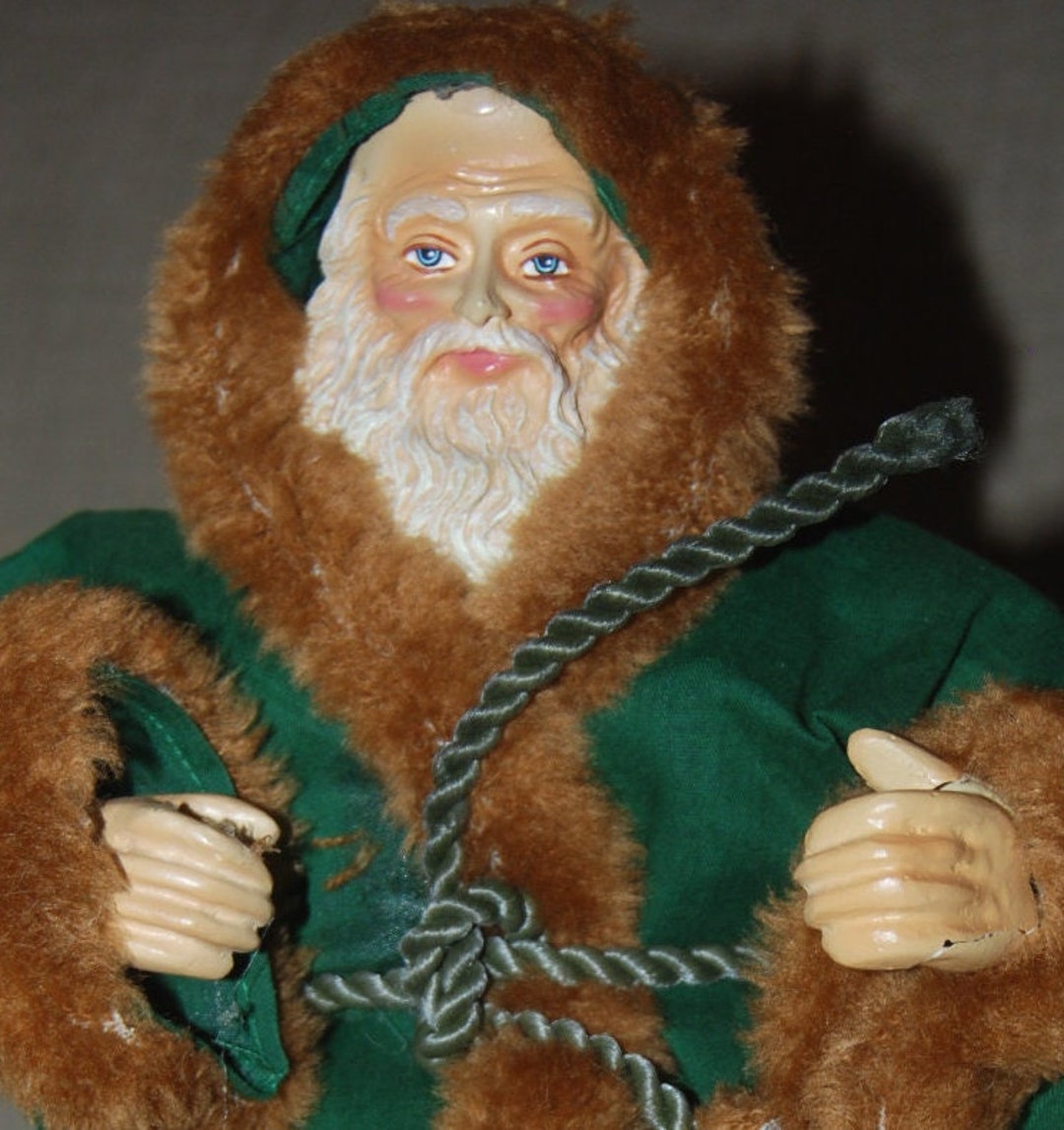 Vintage Father Christmas Tree Topper 13 Tall Minor Etsy