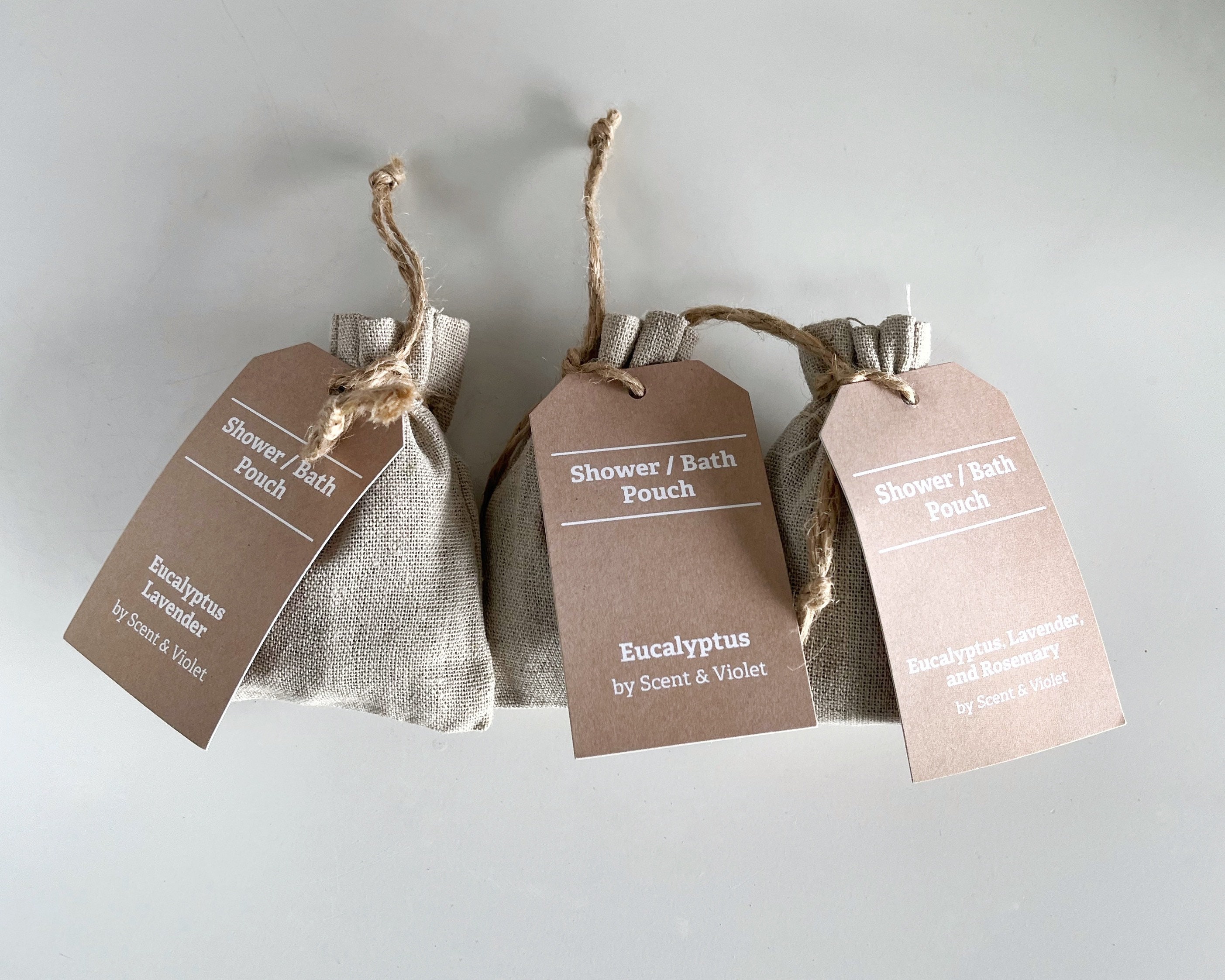 Eucalyptus Shower / Bath Pouches Set of 3 Etsy