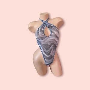 MESH Exotic Dancewear-Sexy HOT grey Micro Monokini thong Style