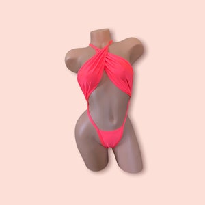 Exotic Dancewear-Sexy HOT neon pink  Micro Monokini thong Style
