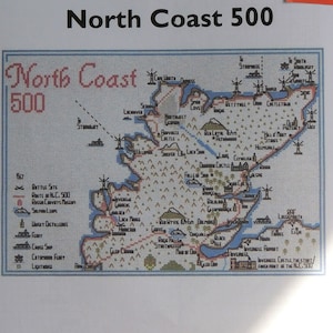 Kit de broderie de carte au point de croix, côte nord de l'Ecosse 500 (tissu Aida 14 fils)