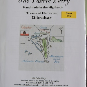 Cross Stitch map embroidery chart, Gibraltar (Download Version)
