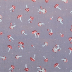 SALE ** Lewis and Irene Fabrics  Evergreen range, &#39;Toadstools&#39; quilting fabric, 1 metre length piece