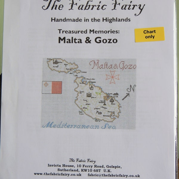 Cross Stitch map embroidery chart, Malta & Gozo (Download Version)