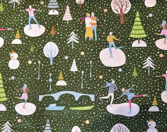 Christmas Patchwork & Quilting cotton fabric 1 metre length: "Winter Park"