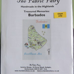 Cross Stitch map embroidery chart, Barbados (Download Version)
