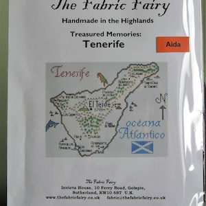 Cross Stitch map borduurpakket, Tenerife (14-count Aida-stof)