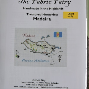 OFERTA ** Diagrama de bordado de mapa de punto de cruz, Madeira (copia impresa)