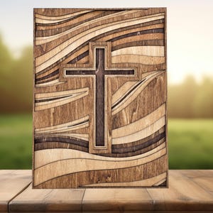 Wooden Cross for Wall, Layered Cross, Wood Cross, 3D Multilayered Cross, Handmade Cross, Intricate Cross, Christian Gift, Handcrafted Cross,
