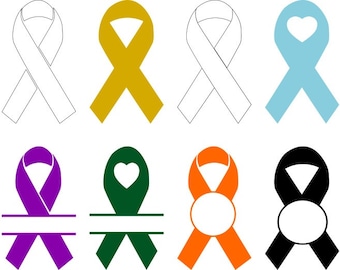 Awareness Ribbon Bundle PNG SVG files