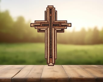 Wooden Cross for Wall, Layered Cross, Wood Cross, 3D Multilayered Cross, Handmade Cross, Intricate Cross, Christian Gift, Handcrafted Cross,