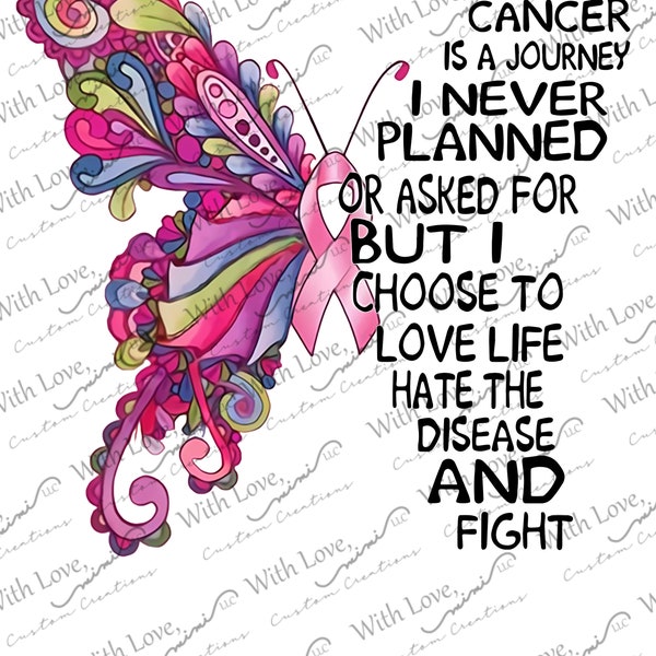 Digital Download Breast Cancer Journey PNG and JPEG File