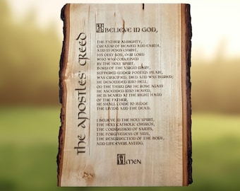 The Apostle&#39;s Creed Custom Prayer, Bible Verse, Apostle&#39;s Creed Engraved, Faith Art Christian Decor, Engraved Christian Gift, Religious Gift