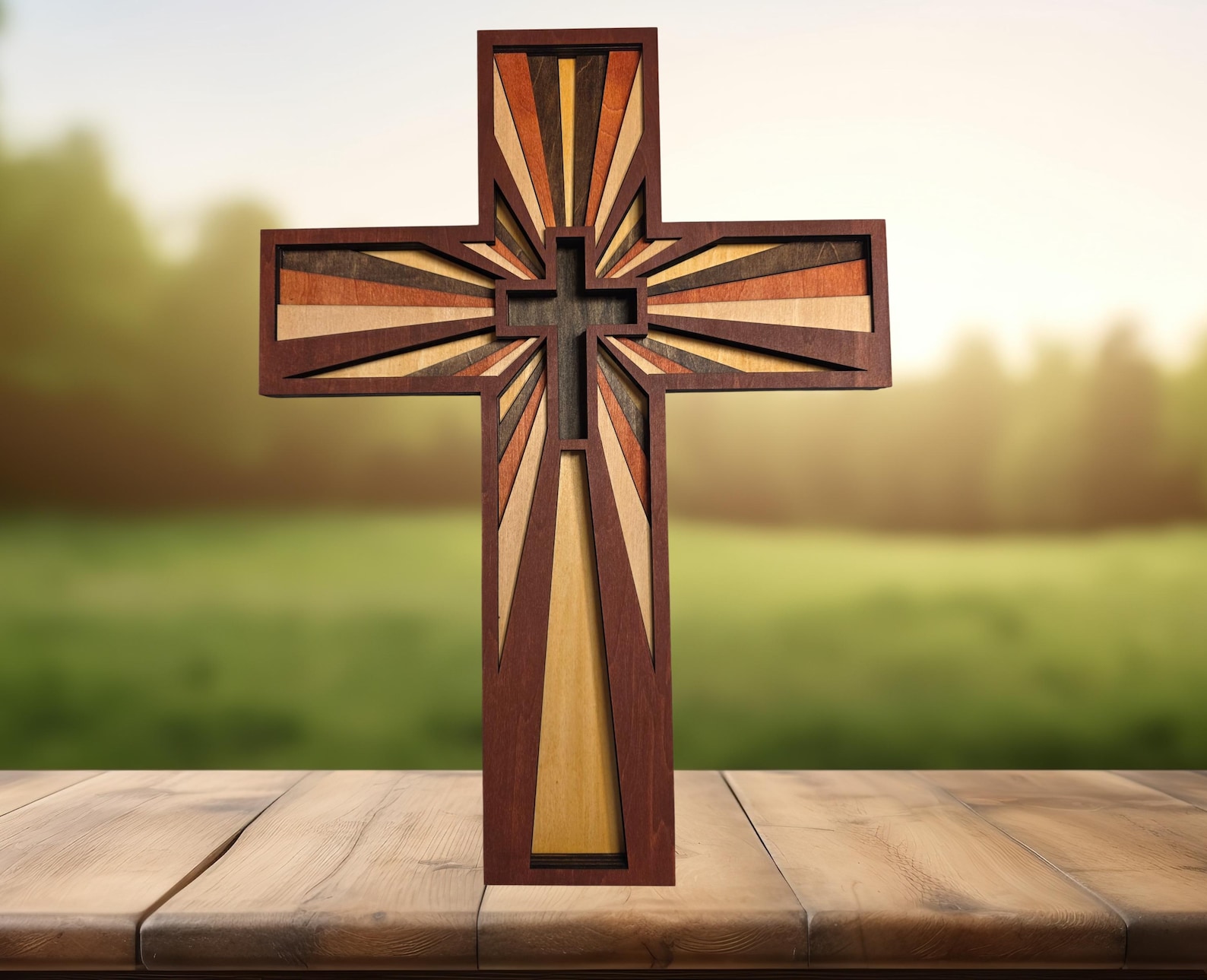 Wooden Cross for Wall, Layered Cross, Wood Cross, 3D Multilayered Cross, Handmade Cross, Intricate Cross, Christian Gift, Handcrafted Cross,