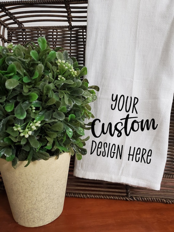 Personalized Tea Towel, Wedding Gift, Housewarming Gift, Personalized Dish Towel, Classic Flour Sack Tea Towel