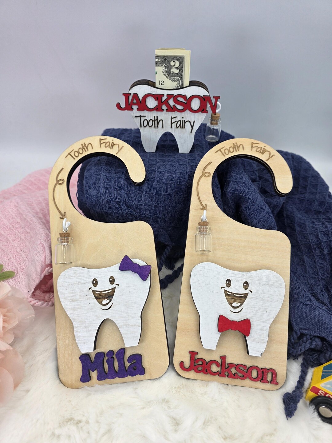 Personalized Tooth Fairy Door Hanger: Engraved Wooden Tooth Fairy ...