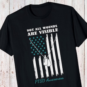 PTSD, Veteran Mental Health, Teal Ribbon, Veteran Suicide Awareness, Fight PTSD, Not All Wounds Are Visible, PTSD Warrior Digital Files