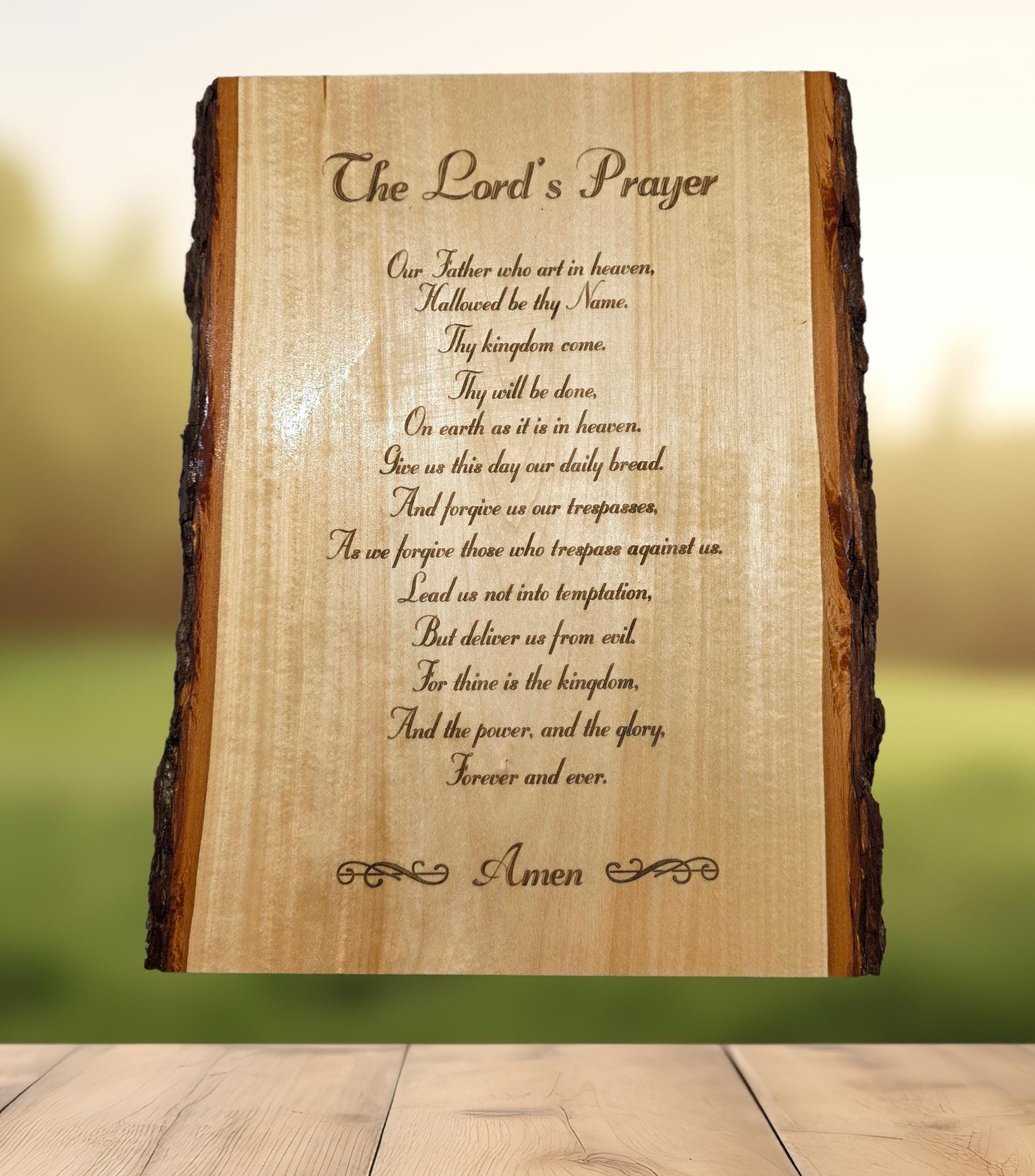 The Lord's Prayer, Custom Prayer, Bible Verse, Lord's Prayer Engraved, Faith Art, Christian Decor, Engraved Christian Gift, Religious Gift
