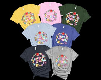 School Grade PNGs, Cute Back to School Teacher Bundle, Preppy School Design, Back To School, School Bundle, Elementary School Sublimation