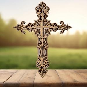 Wooden Cross for Wall, Layered Cross, Wood Cross, 3D Multilayered Cross, Handmade Cross, Intricate Cross, Christian Gift, Handcrafted Cross,