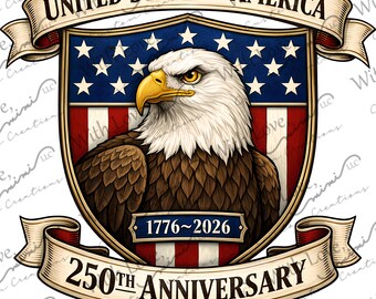 America 250 Semiquincentennial Image, 4th of July, Independence Day, Memorial Day, Eagle, Flag Digital Download