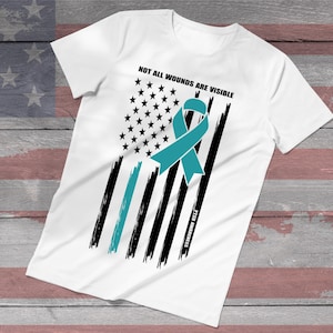 PTSD, Veteran Mental Health, Teal Ribbon, Veteran Suicide Awareness, Fight PTSD, Not All Wounds Are Visible, PTSD Warrior Digital Files
