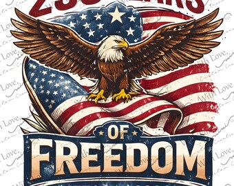 America 250 Semiquincentennial Image, 4th of July, Independence Day, Memorial Day, Eagle, Flag Digital Download