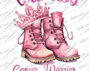 Descarga digital de archivo PNG y JPEG de la princesa guerrera contra el cáncer de mama