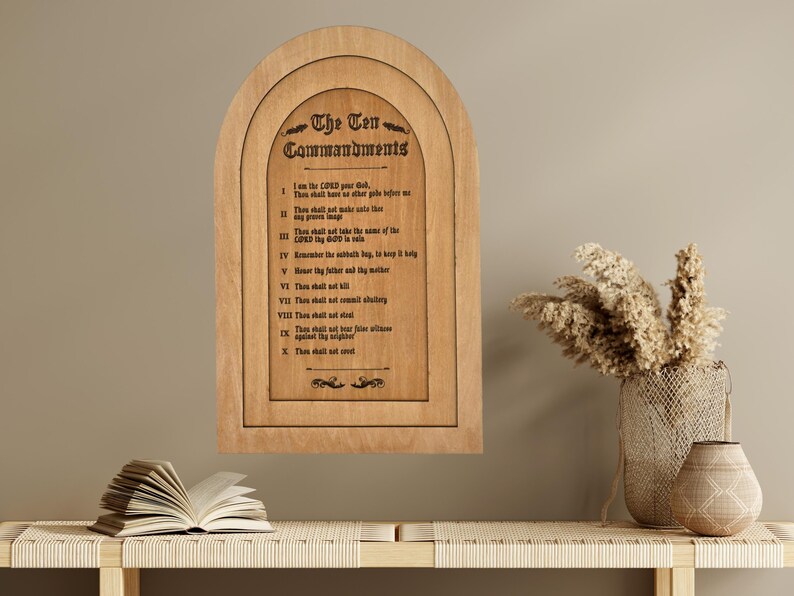 The Ten Commandments Arch Engraved, Custom Prayer, Bible Verse, Faith ...