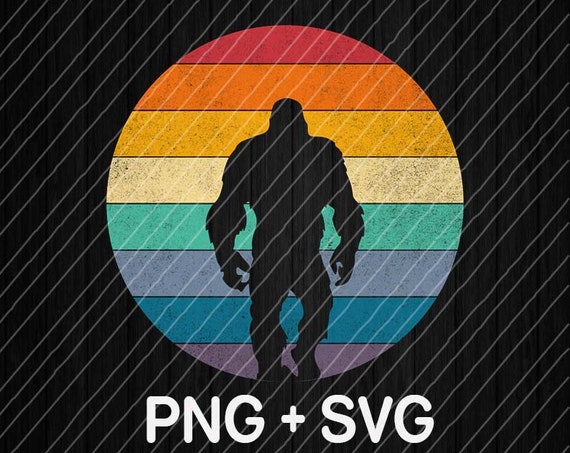 Retro Bigfoot Circle Svg Retro Sun Svg Distressed Sun Svg Png Etsy