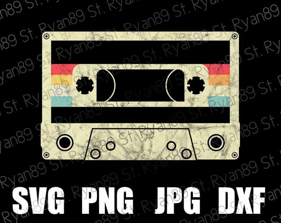 Vintage Cassette Tape Svg, Distressed Svg, Cassette Svg, Retro Png