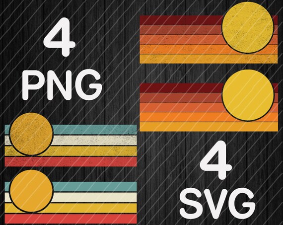 Download Sunset Svg Retro Circle Svg Retro Sun Svg Distressed Sun Svg Png Cut File For Cricut And Silhouette Commercial Use Vintage Circle Svg