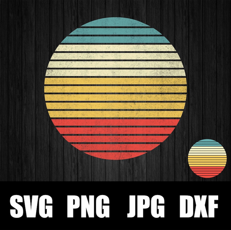 Grunge Retro Vintage Sunset SVG PNG Jpg Sunrise Background Red | Etsy