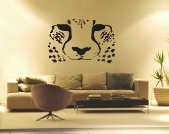 3D Leopard Wall Decal Sticker for Living Room Bedroom Kids/Safari Vinyl Sticker Peel and Stick/Teen Boy Room Wall Mural Cheetah 8x12