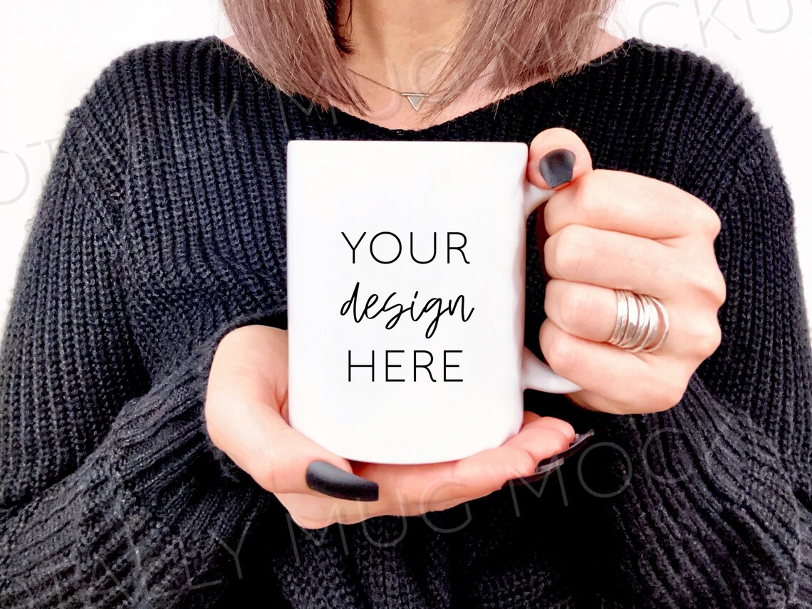 Download 11oz White Mug Mockup Photo JPEG Image 300 DPI Side View ...