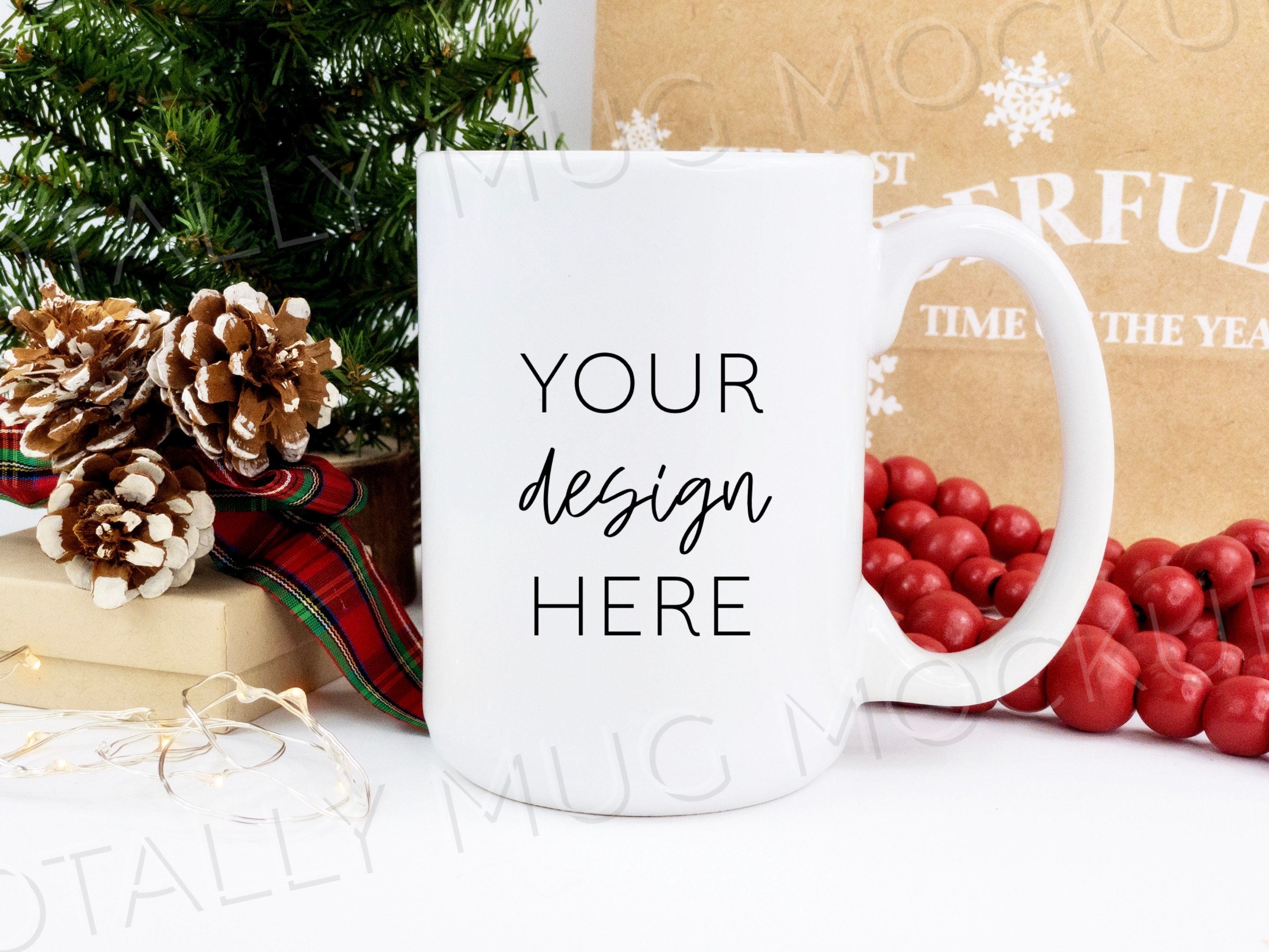Download 15oz White Mug Mockup Photo JPEG Image 300 DPI Side View | Etsy