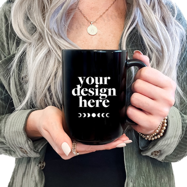 Mug Mockup | 15oz Coffee Mug Mockup | Black Coffee Mug Mockup |  Black Mug Mockup | Holiday Mug Mockup | High Resolution