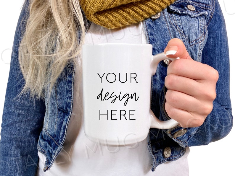 15oz weiß Becher Mockup Foto JPEG-Bild 300 DPI | Etsy