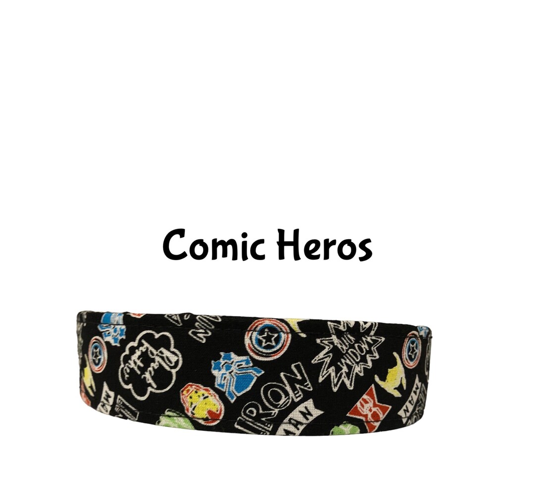 Comic Heros Dog Collar Puppy Collar Small Dog Collar Wide Dog Collar