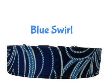 Blue Swilrs Dog Collar|  Large Breed Collar| Wide Dog Collar| Large Dog Collar| Extra Large Dog Collar| Great Dane| Mastiff|
