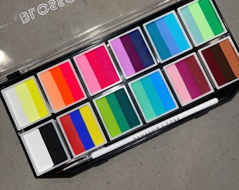 Beautiful Eyeliner Palette with 35 Shades + 2 Brushes, Graphic Eyeliner Palette, Top Row is UV