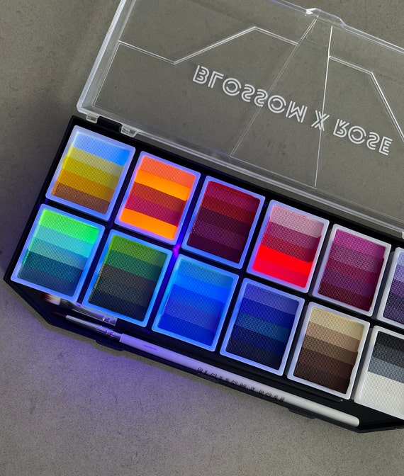 Neon Eyeliner Palette, 60 Colours, UV Graphic Liner, 2 Brushes